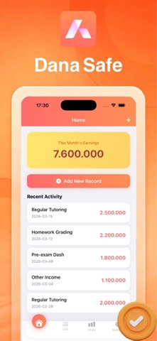 Dana Safe - Tutor Earnings iPhone screenshot 1