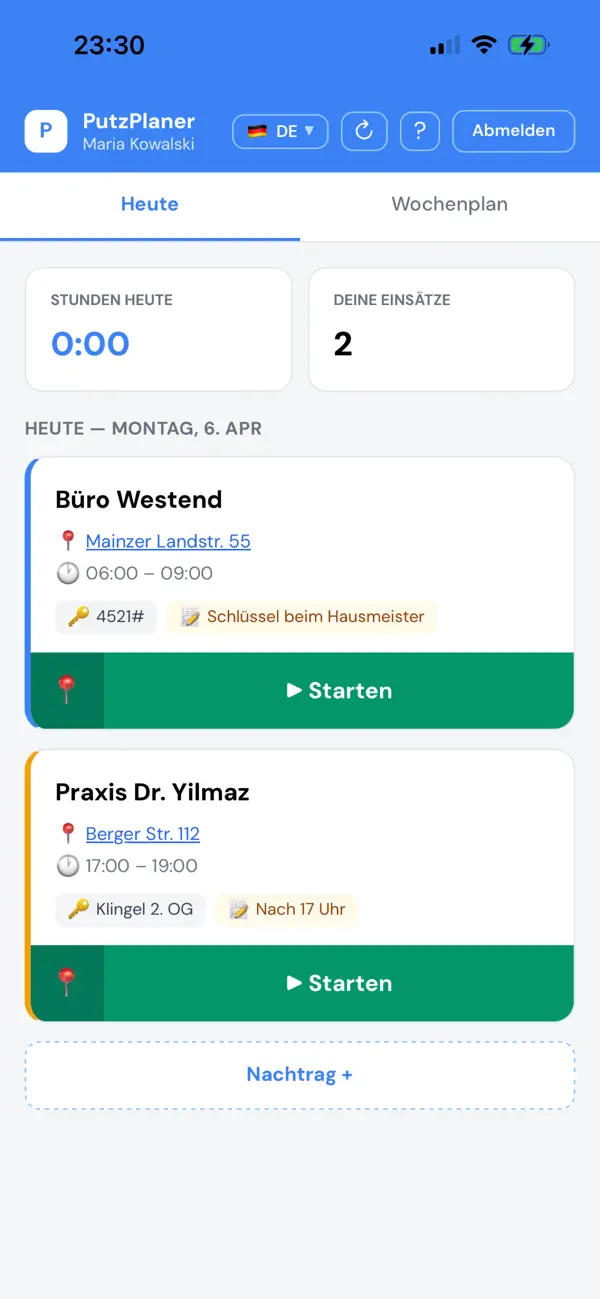 Screenshot #1 pour PutzPlaner