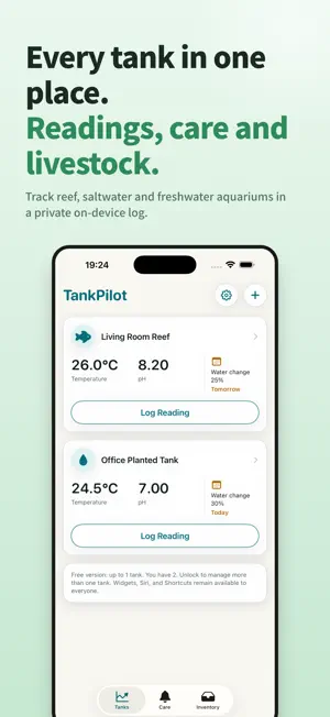 TankPilot Aquarium Log screenshot 1