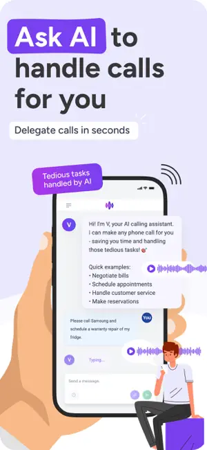 Vibrato: AI Calls | Skip Hold screenshot 1
