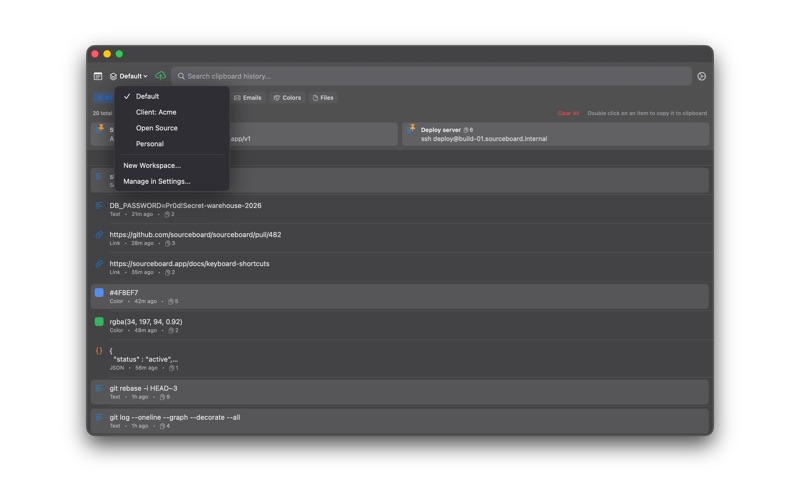 SourceBoard Clipboard Manager screenshot