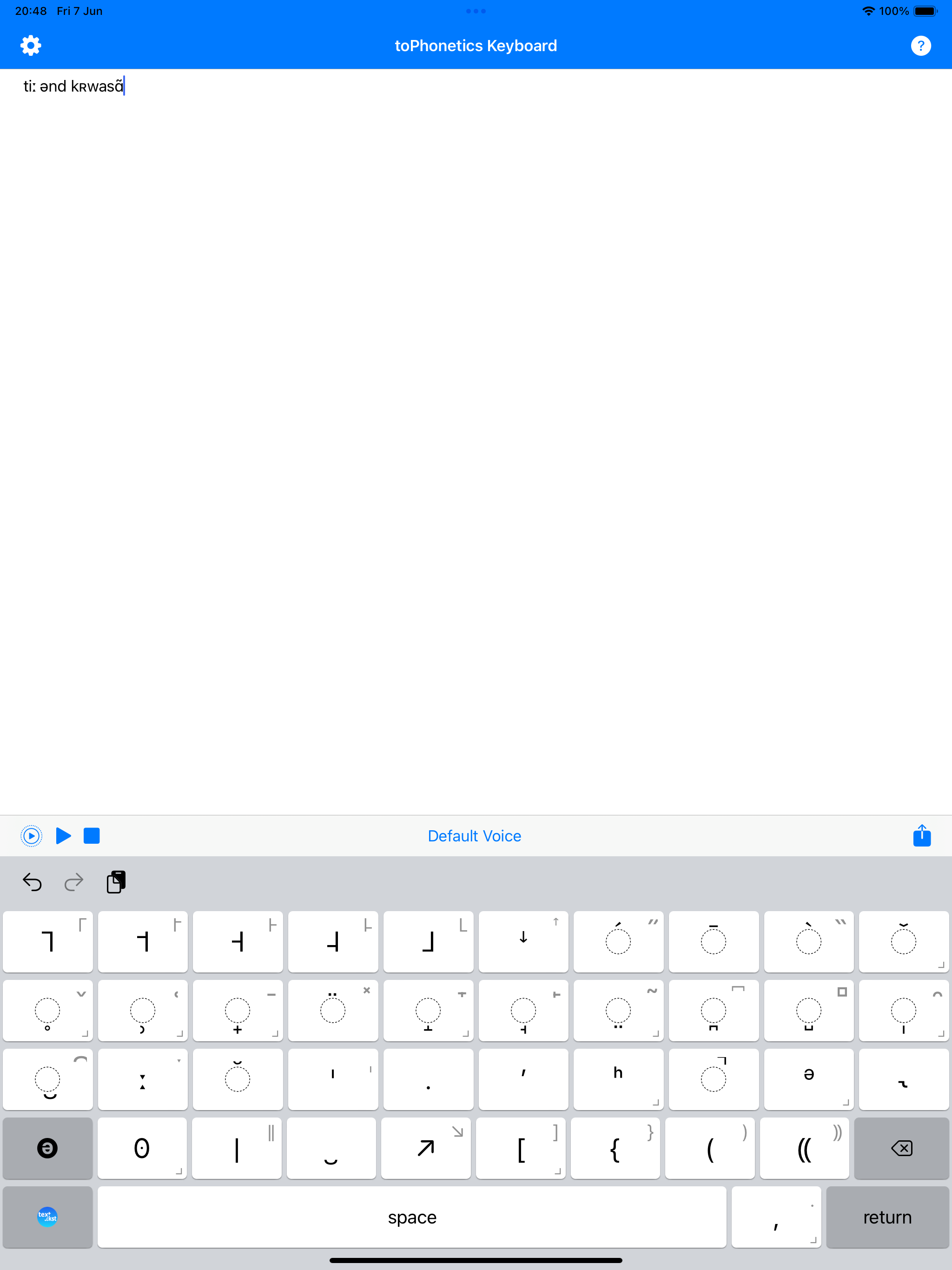 toPhonetics IPA Keyboard