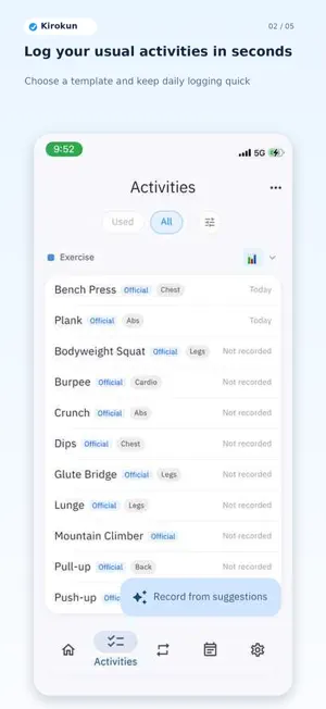 Kirokun: Workout & Habit Log screenshot 2