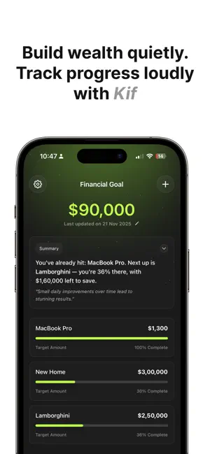 Kif - Finance Goal Tracker screenshot 1