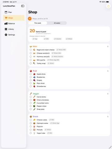 LunchboxPlan: School Lunch iPad screenshot