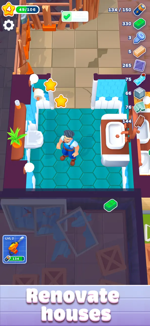 Renovation Day: House Makeover iOS Mod IPA screenshot 1 - iOS game interface