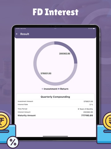 FD Deposit Calculator iPad screenshot