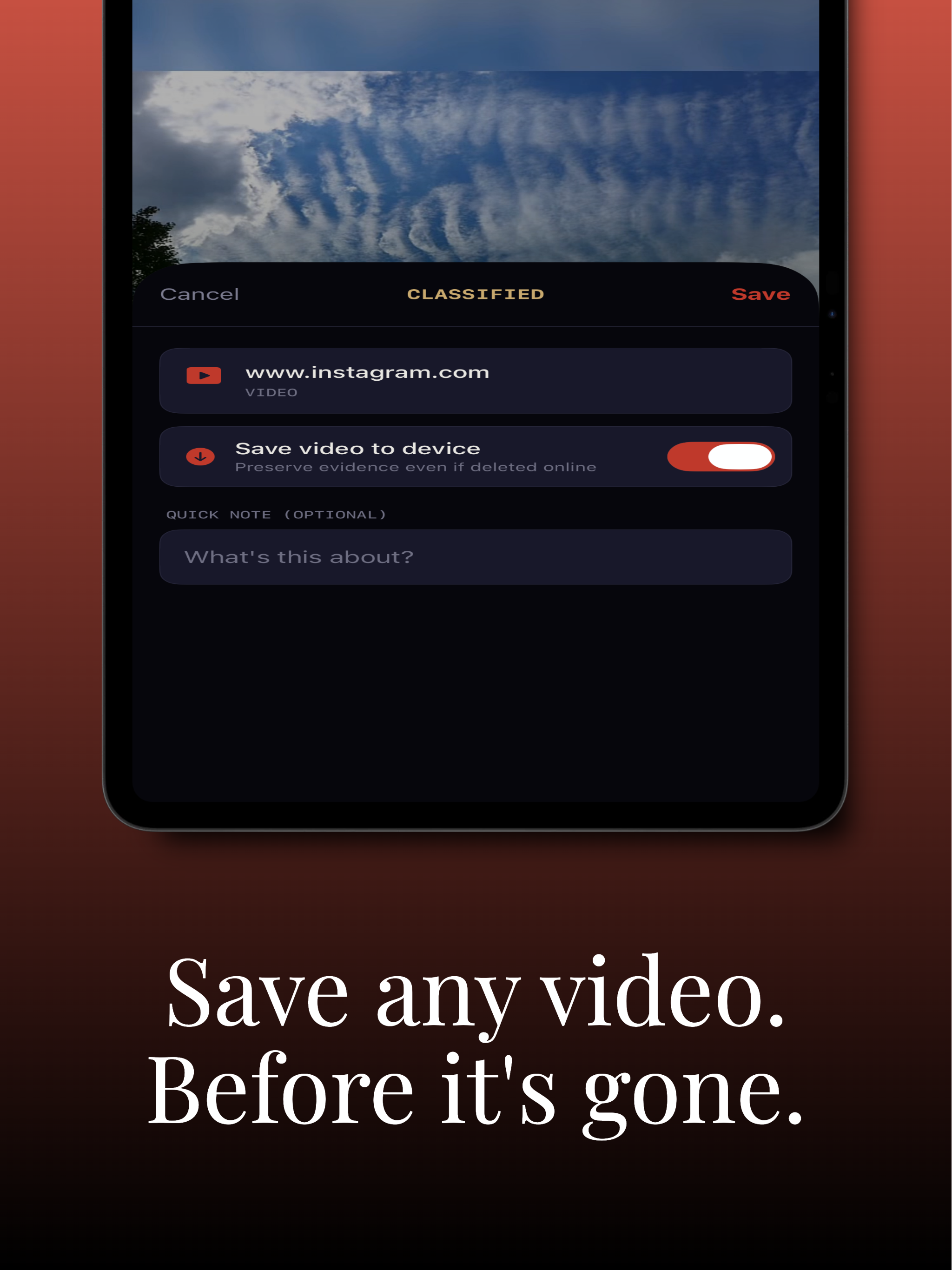 The Classified App: Research