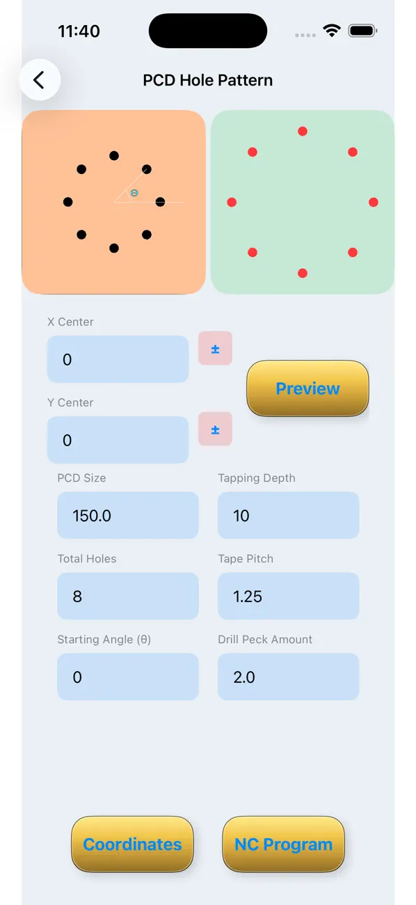 #3. Hole Pattern Programming App (iOS) By: Shekhar Aggarwal