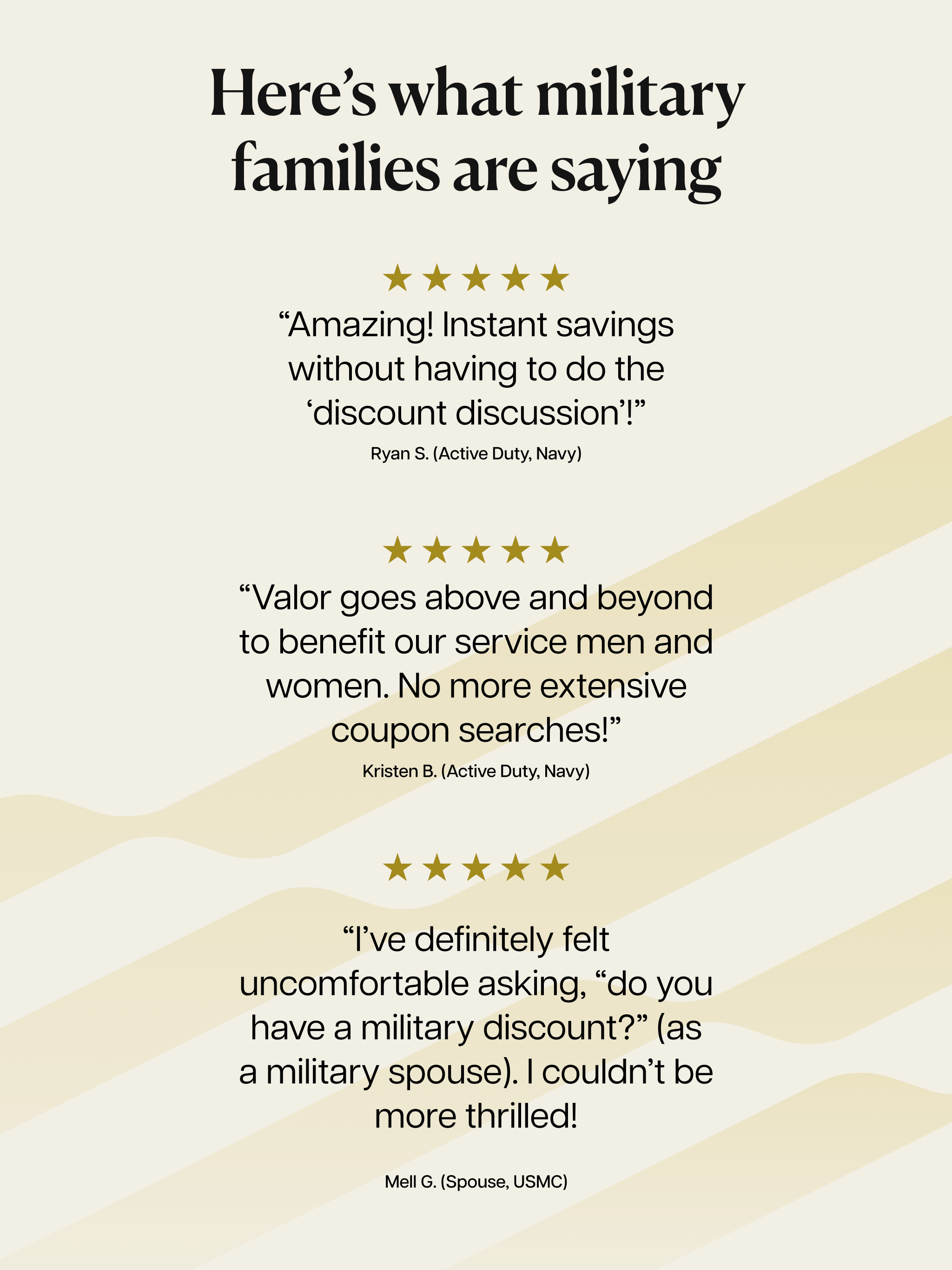 Valor - Military Discounts