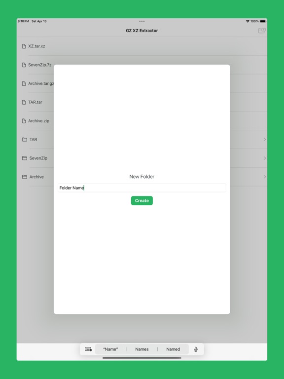 TAR GZ & XZ Extract iPad screenshot