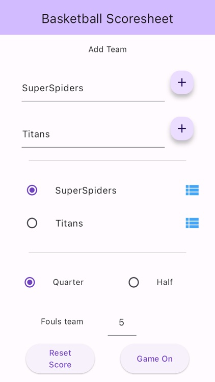 basketball scoresheet recorder