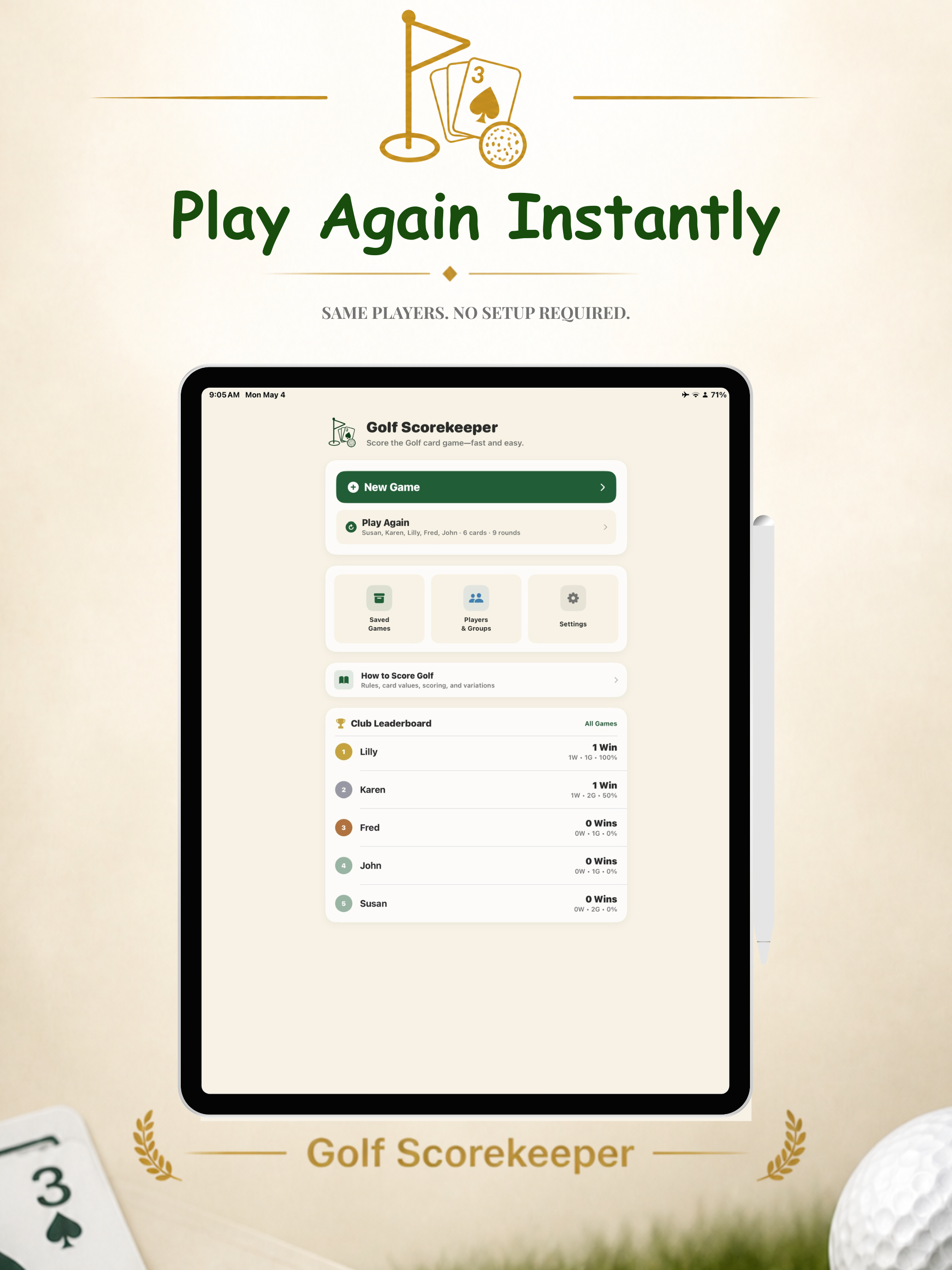 Golf Scorekeeper: Card Game screenshot 7