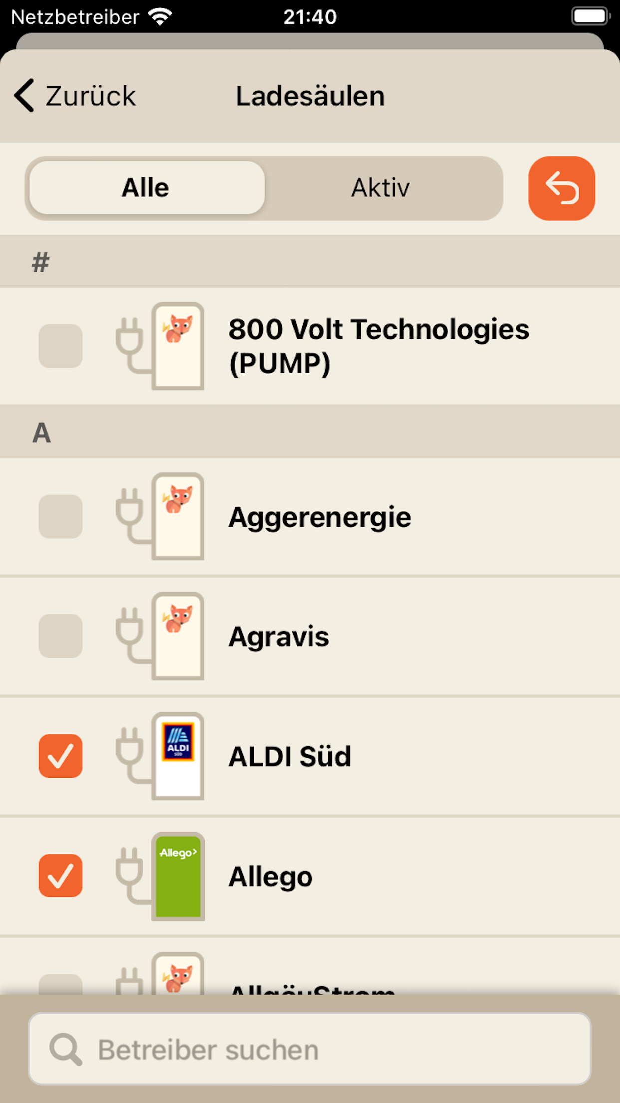 Ladefuchs: EV Strompreise