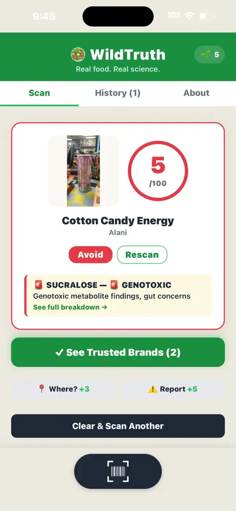 WildTruth Food Scanner screenshot 4