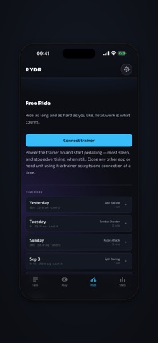 RYDR: Indoor Cycling iPhone screenshot