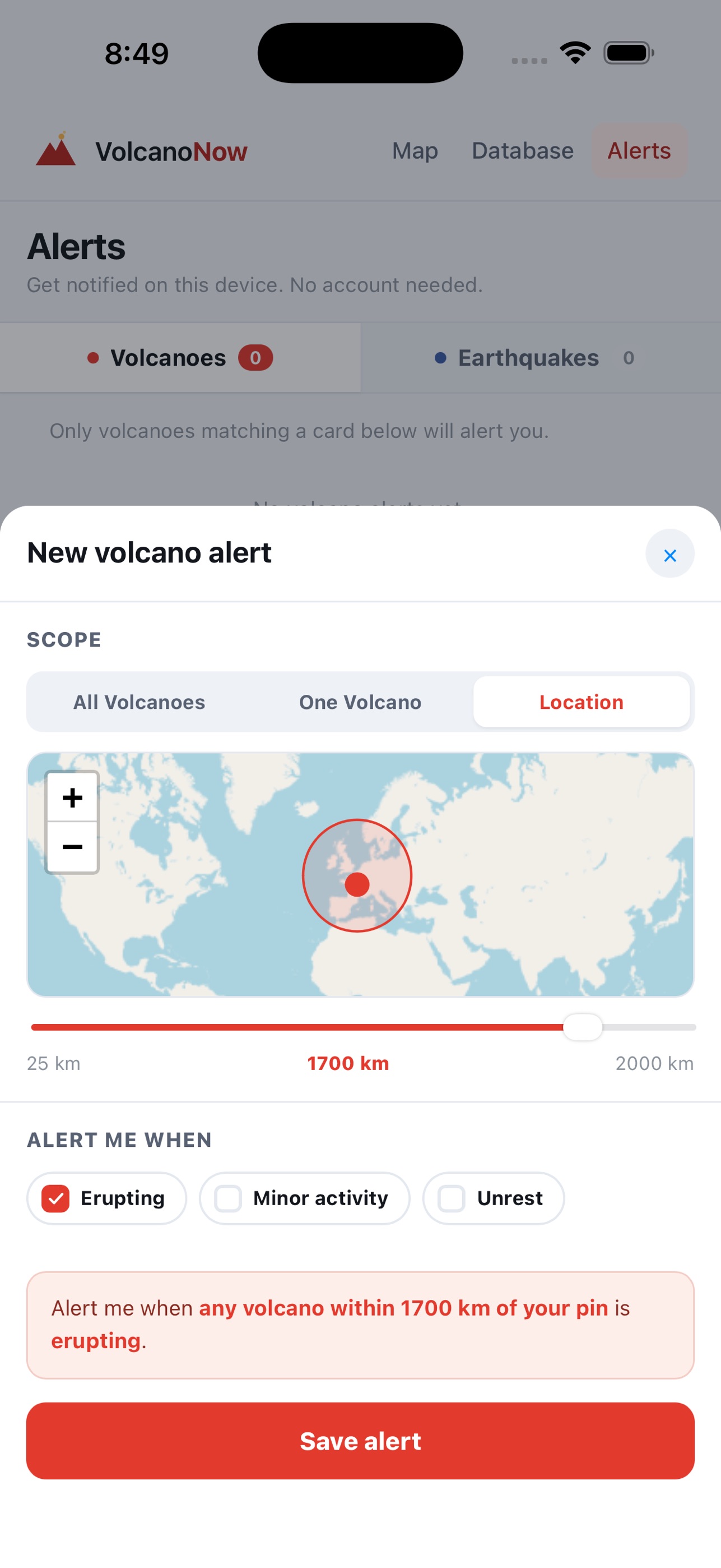 Screenshot 4 of Volcano & Earthquake Alerts