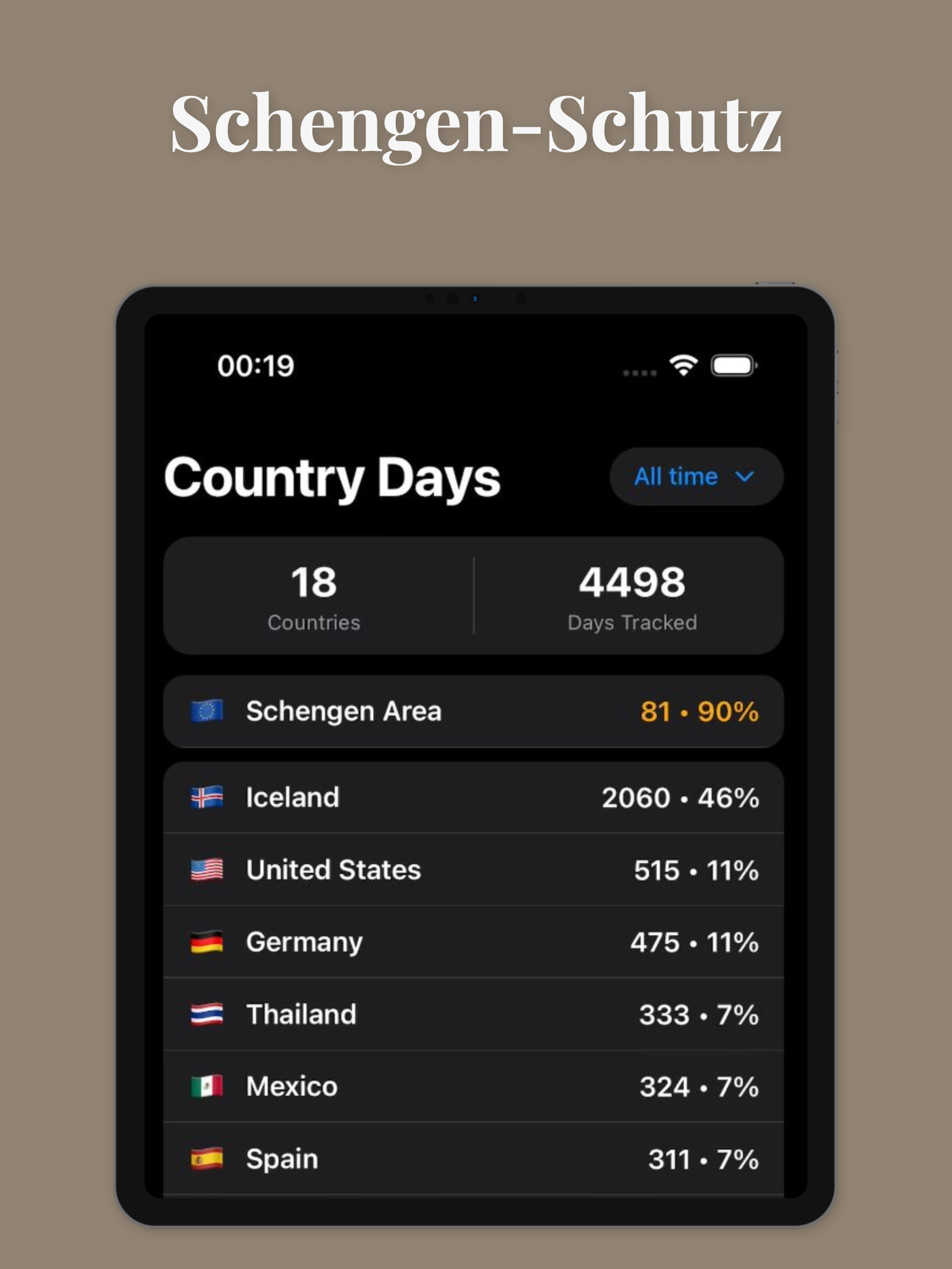 TravelPin Country Days Tracker screenshot 11