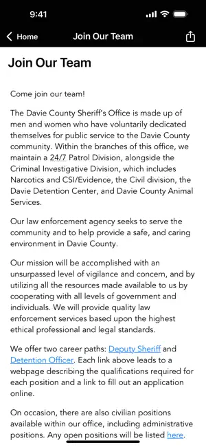 Davie County Sheriff Office NC screenshot 3