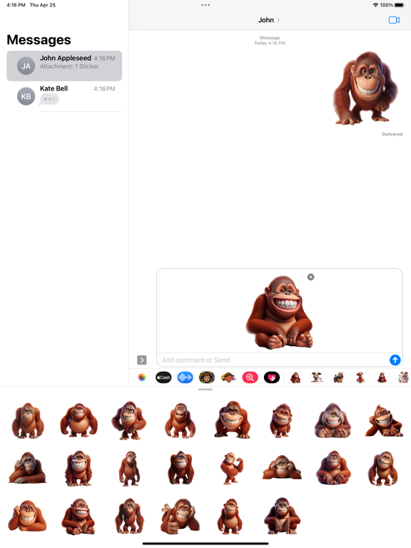 Screenshot #5 pour Happy Orangutan Stickers