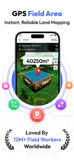 GPS Field Area Maps: FieldCalc iPhone screenshot 1