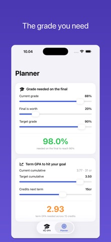 GPA Calculator: Grade Tool iPhone screenshot
