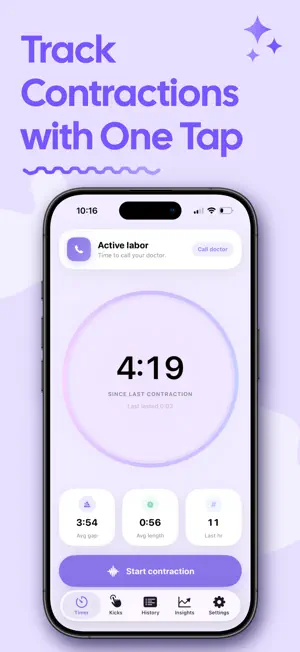 Contraction timer for labor screenshot 1