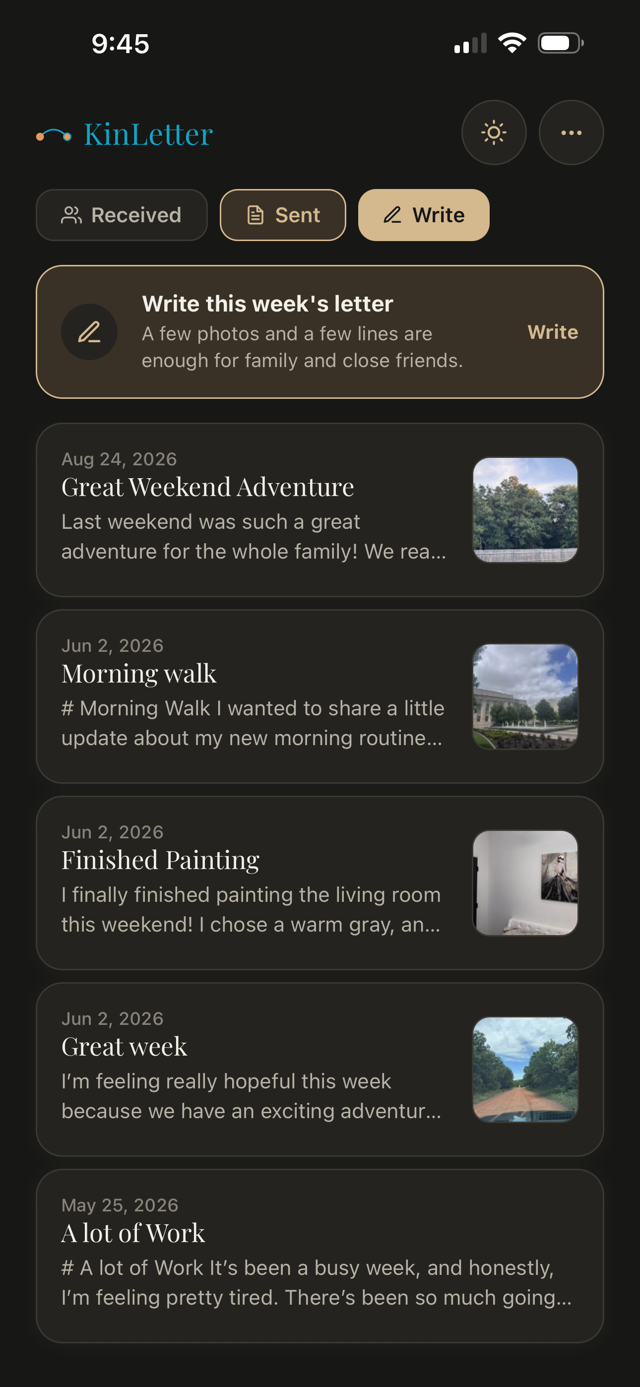 KinLetter screenshot 4