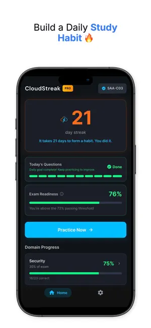 CloudStreak: AWS Exam Prep screenshot 2
