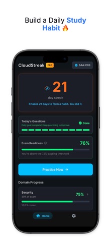 CloudStreak: AWS Exam Prep iPhone screenshot