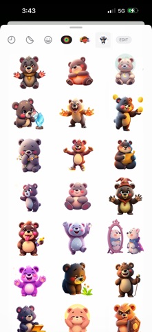 Mystic Moon Bear Stickers iPhone screenshot
