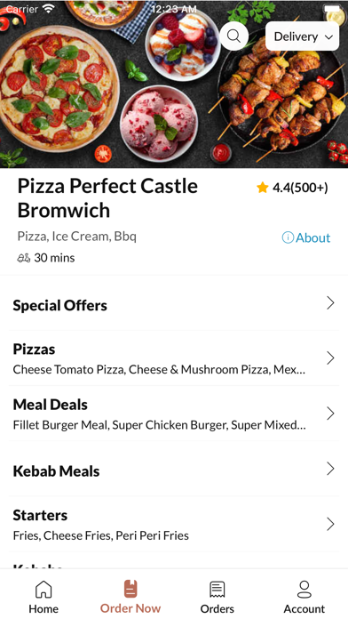 Pizza Perfect Castle Bromwich. Screenshot