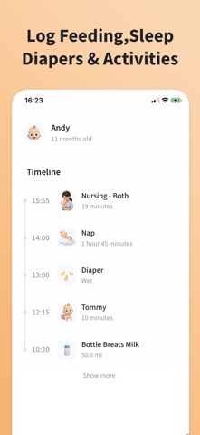 Baby Tracker -Sleep,Activities iPhone screenshot