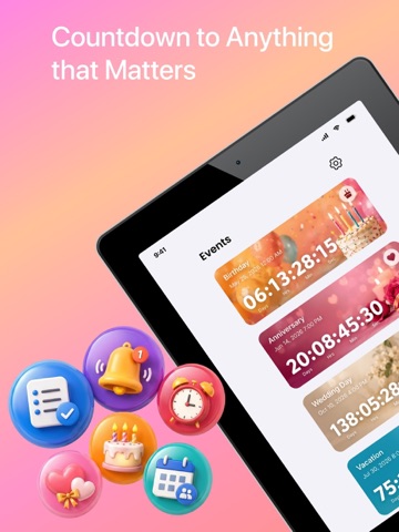 CountX: Countdown & Reminders iPad screenshot