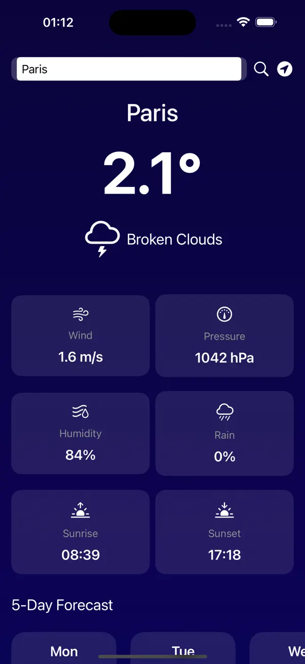 Screenshot #1 pour Climatic - current weather