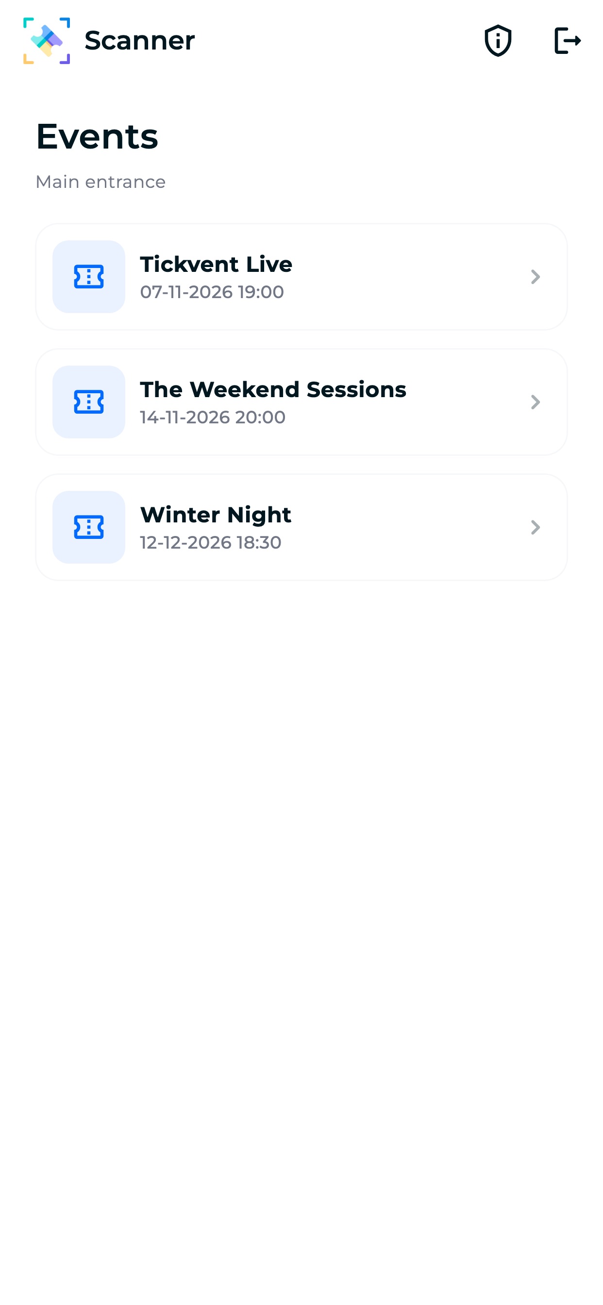 Screenshot 1 of Tickvent Scan