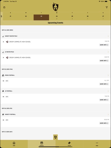 St. Francis Golden Knights iPad screenshot