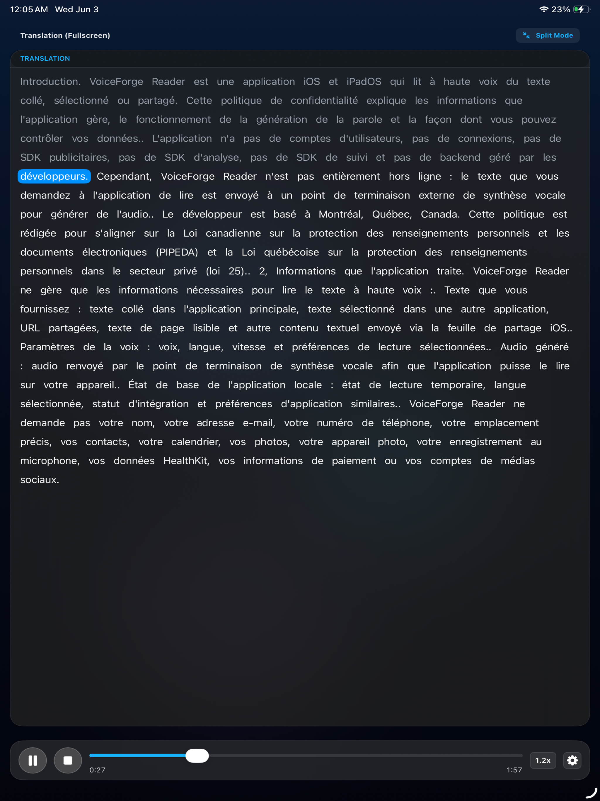 VoiceForge Reader