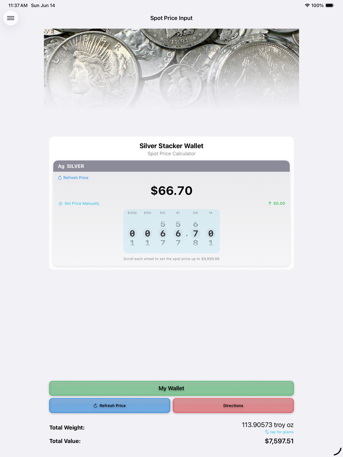 Silver Stacker Wallet ipad screenshot 1