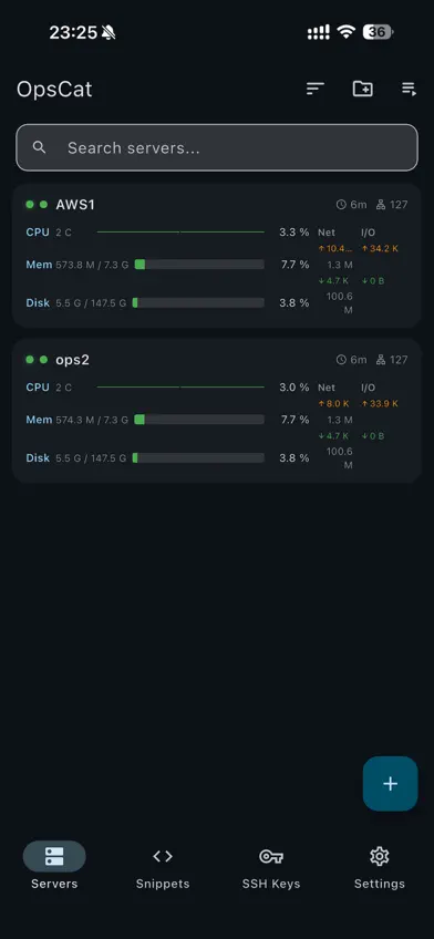 OpsCat - Server Monitor & SSH screenshot 1