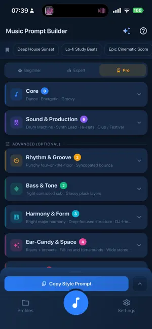 Music Prompt Builder screenshot 1