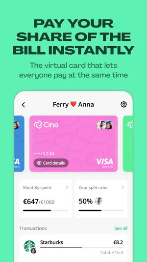 Cino – Split bills instantly screenshot 1