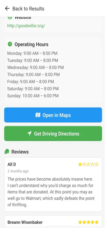 Thrift Store Finder Pro screenshot 4 of 6