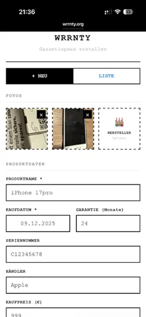wrrnty – Warranty Keeper screenshot 2