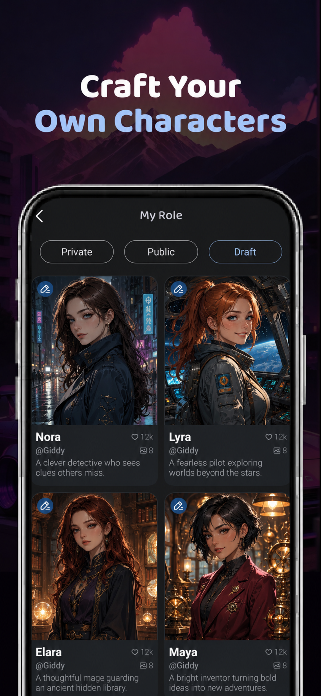 Giddy: AI Character Chat screenshot 5