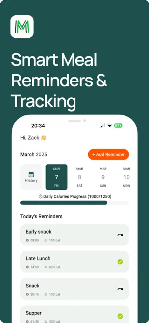 Meal Minder - Meal reminder screenshot 1