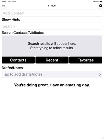 If I Must iPad screenshot
