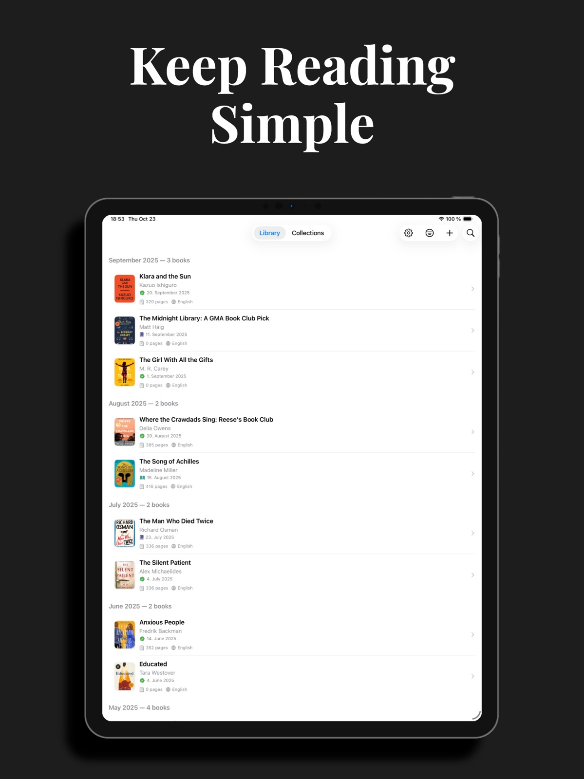 MiniLib: Book Tracker ipad screenshot 1