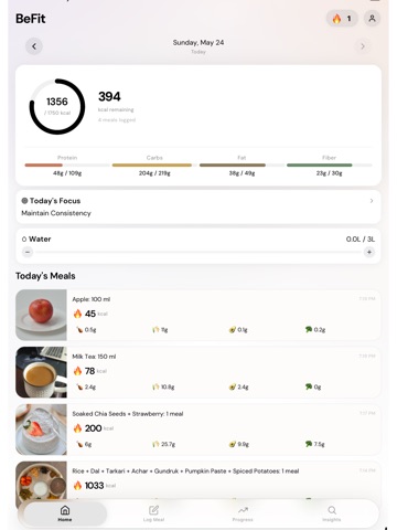 BeFit: Nepali Calorie Tracker iPad screenshot