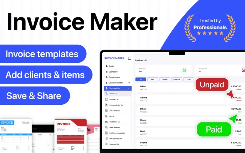 invoiceGo:Easy Invoice Maker! Screenshot 1 of 5